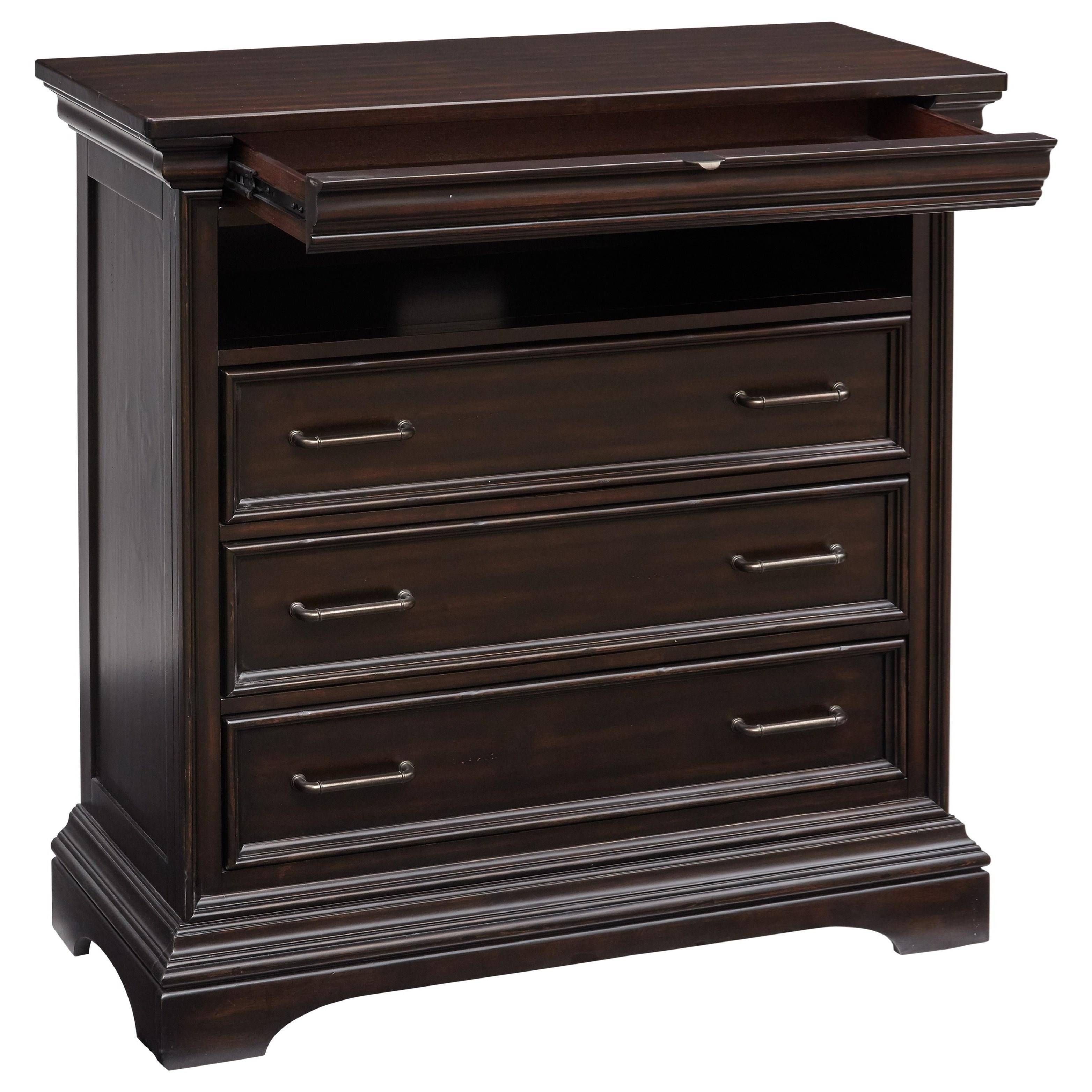 Pulaski Furniture Caldwell Traditional Media Chest with Wire Opening Find Your Furniture